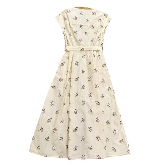 Adam Lippes x RTR Belted Poplin Shirt Dress in Yellow, Size US 2 - Picture 8 of 10